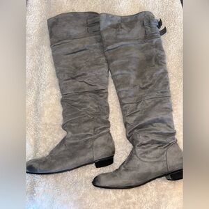 Stylish Gray Over-the-Knee Boots